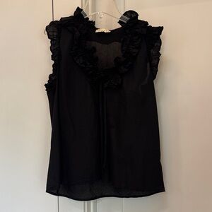 Chic Black Ruffled Blouse for Women